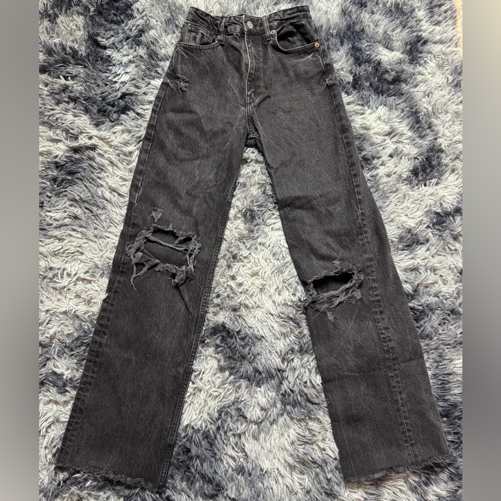 Zara Black Distressed Jeans